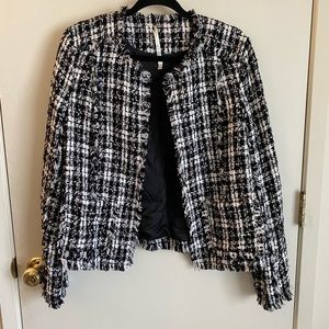 Truth and pride, black and white women’s tweed jacket
